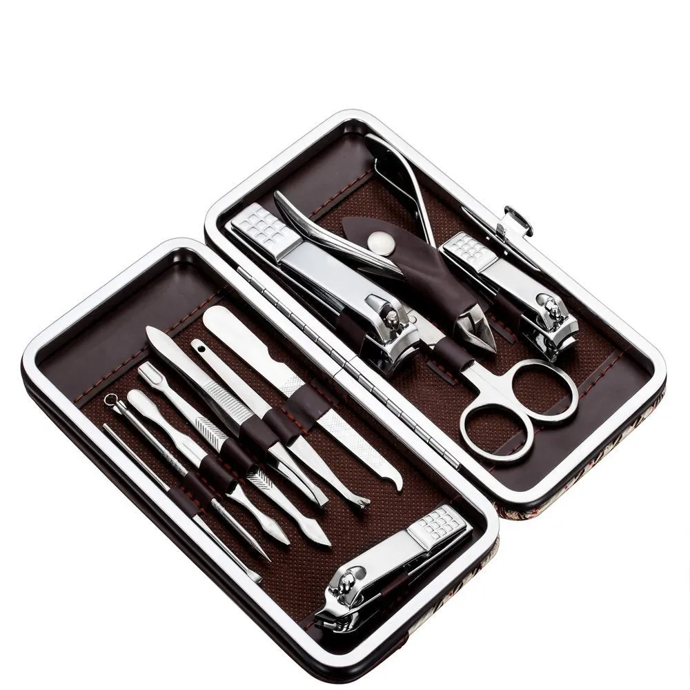 12PCS Manicure Set Nail Clippers Cleaner