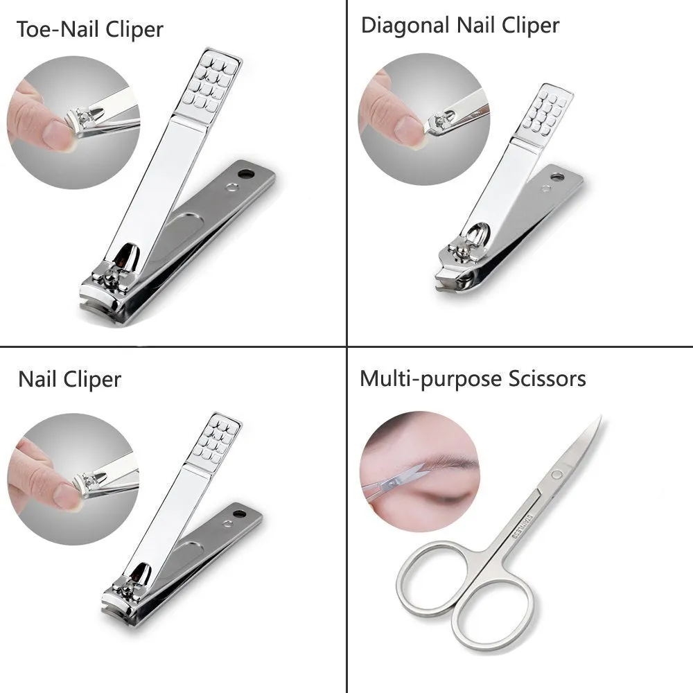 12PCS Manicure Set Nail Clippers Cleaner