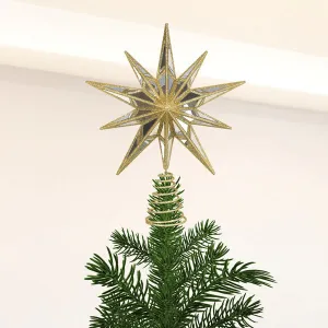 12" Gold Double-Sided Mirrored Star Tree Topper