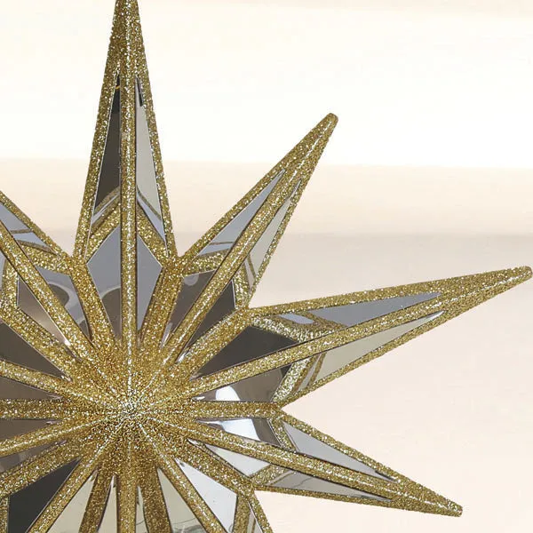 12" Gold Double-Sided Mirrored Star Tree Topper