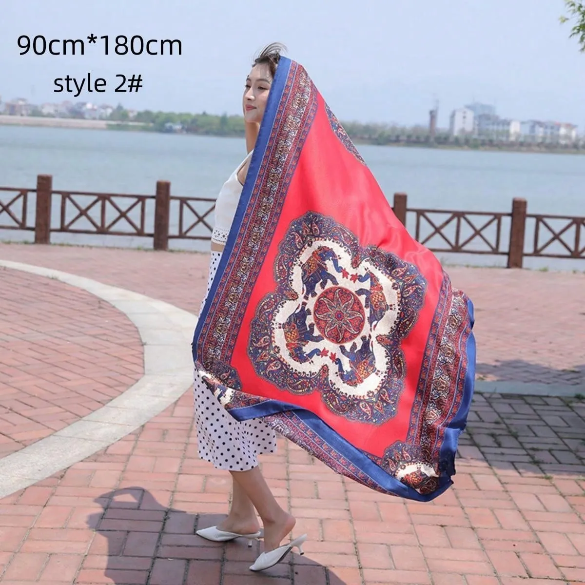 1pc Summer Cotton-Linen Travel Scarf Sunscreen Shawl Women's Beach Towel For Holiday And Air-Conditioned Places