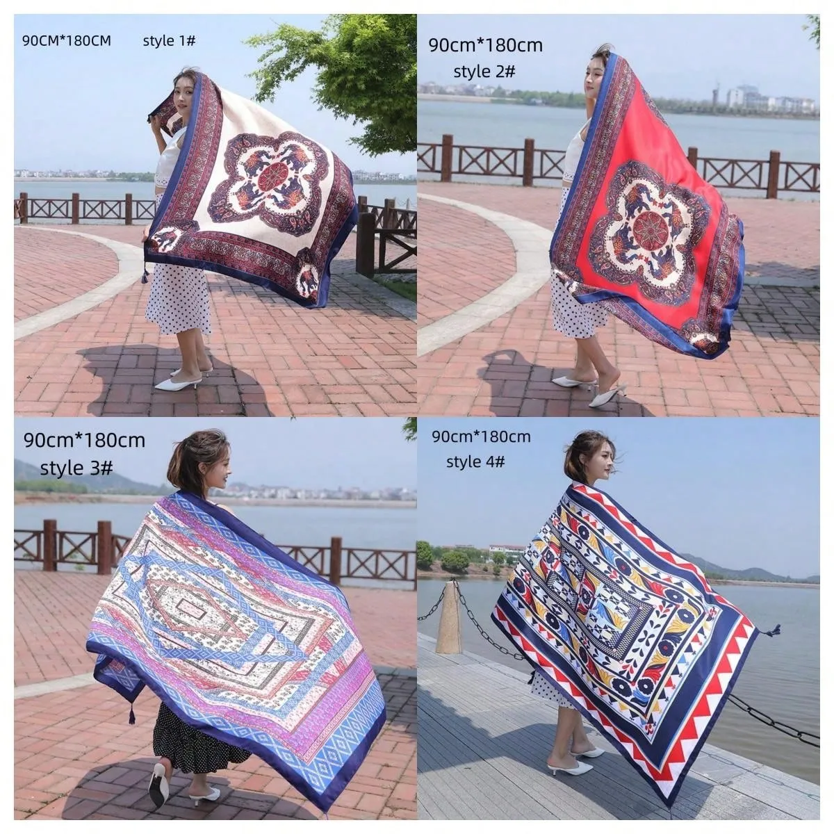 1pc Summer Cotton-Linen Travel Scarf Sunscreen Shawl Women's Beach Towel For Holiday And Air-Conditioned Places