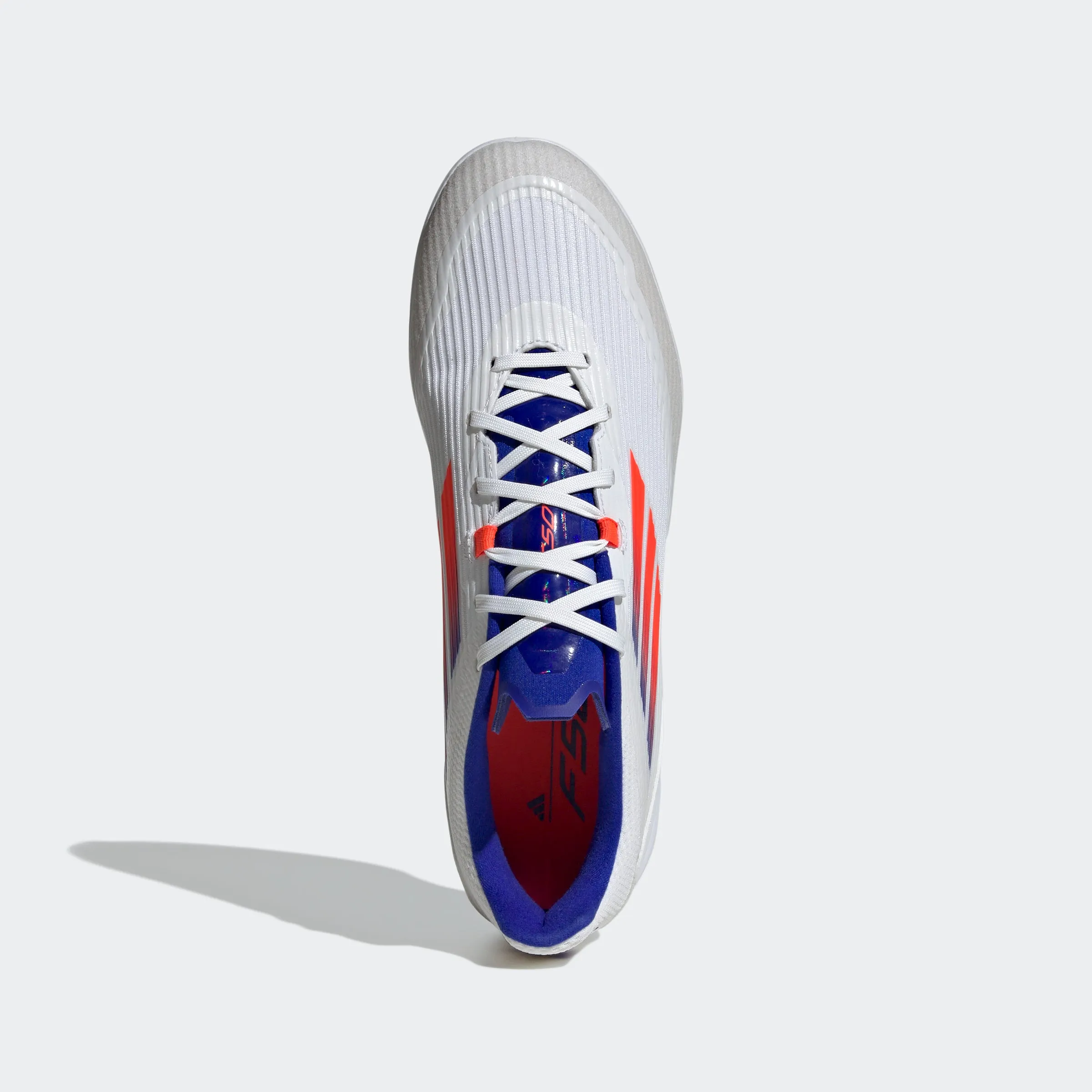 adidas F50 League Indoor Soccer Shoes | Cloud White-Solar Red-Lucid Blue | Men's