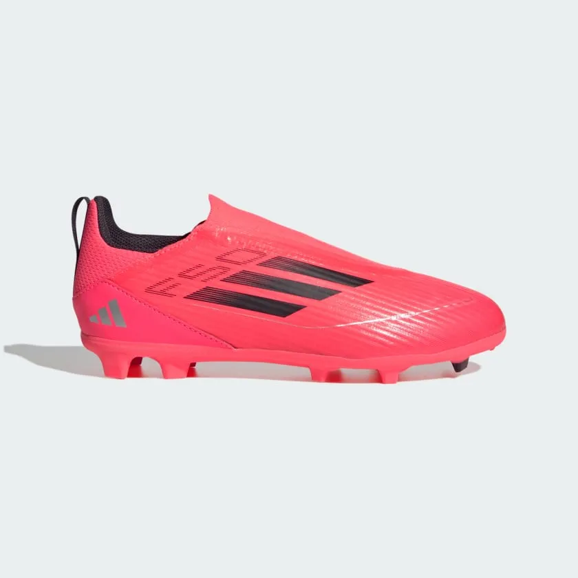 adidas F50 LEAGUE LACELESS Firm/Multi-Ground Soccer Cleats | Turbo-Aurora Black | Kid's Unisex