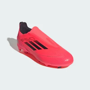 adidas F50 LEAGUE LACELESS Firm/Multi-Ground Soccer Cleats | Turbo-Aurora Black | Kid's Unisex