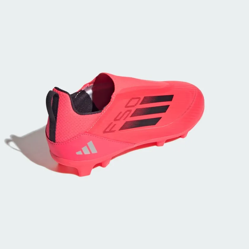 adidas F50 LEAGUE LACELESS Firm/Multi-Ground Soccer Cleats | Turbo-Aurora Black | Kid's Unisex