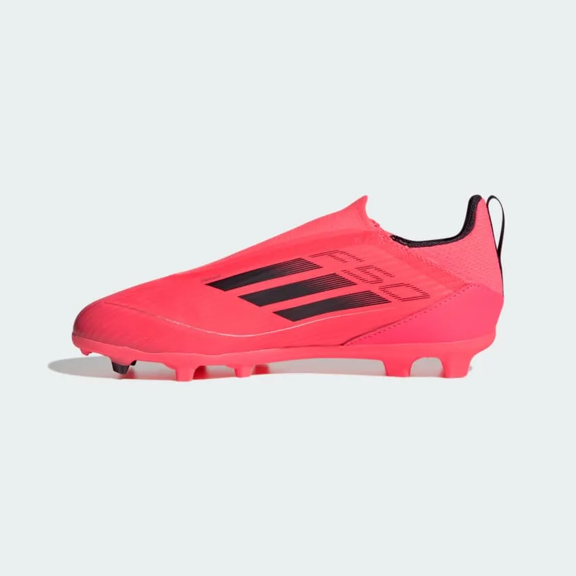 adidas F50 LEAGUE LACELESS Firm/Multi-Ground Soccer Cleats | Turbo-Aurora Black | Kid's Unisex