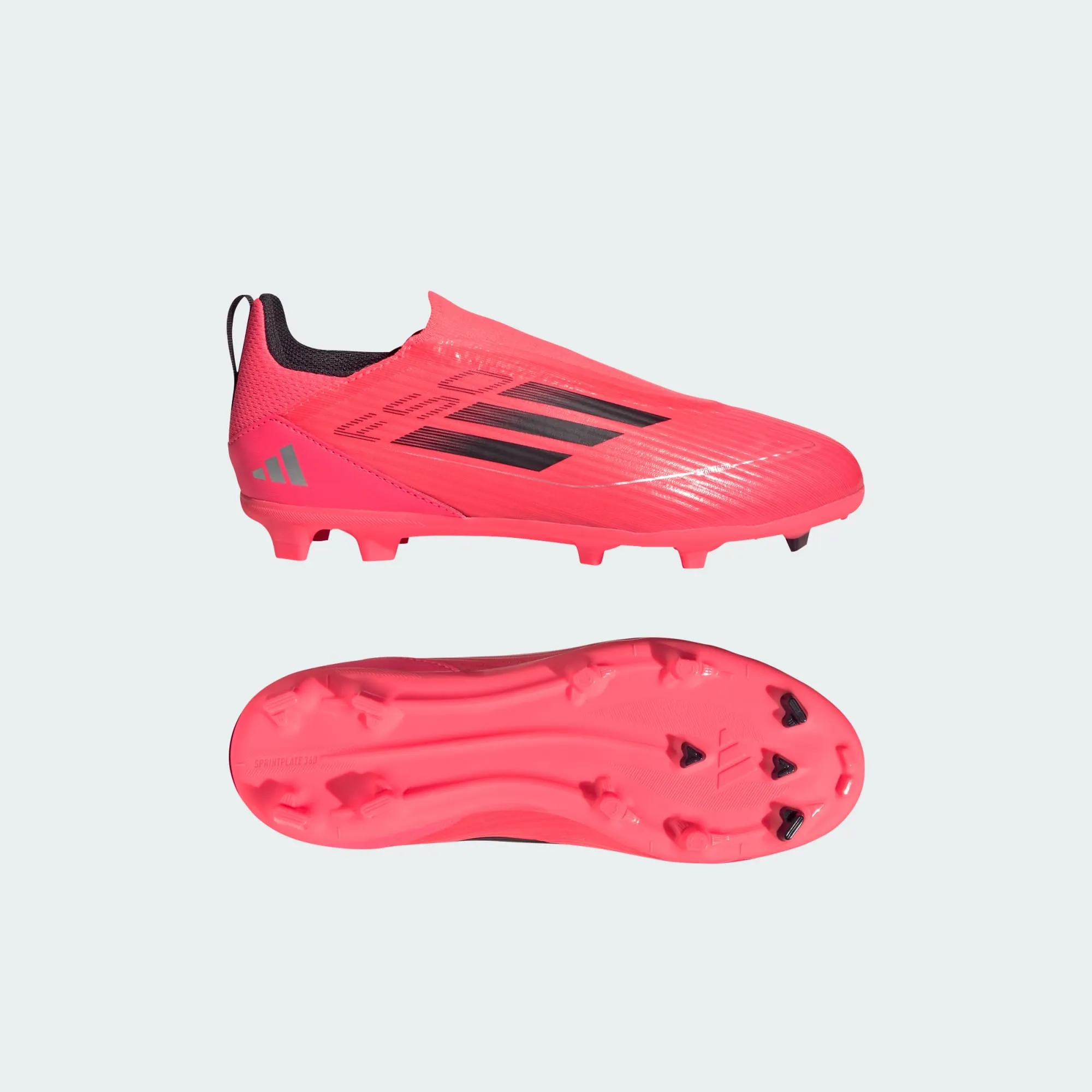 adidas F50 LEAGUE LACELESS Firm/Multi-Ground Soccer Cleats | Turbo-Aurora Black | Kid's Unisex