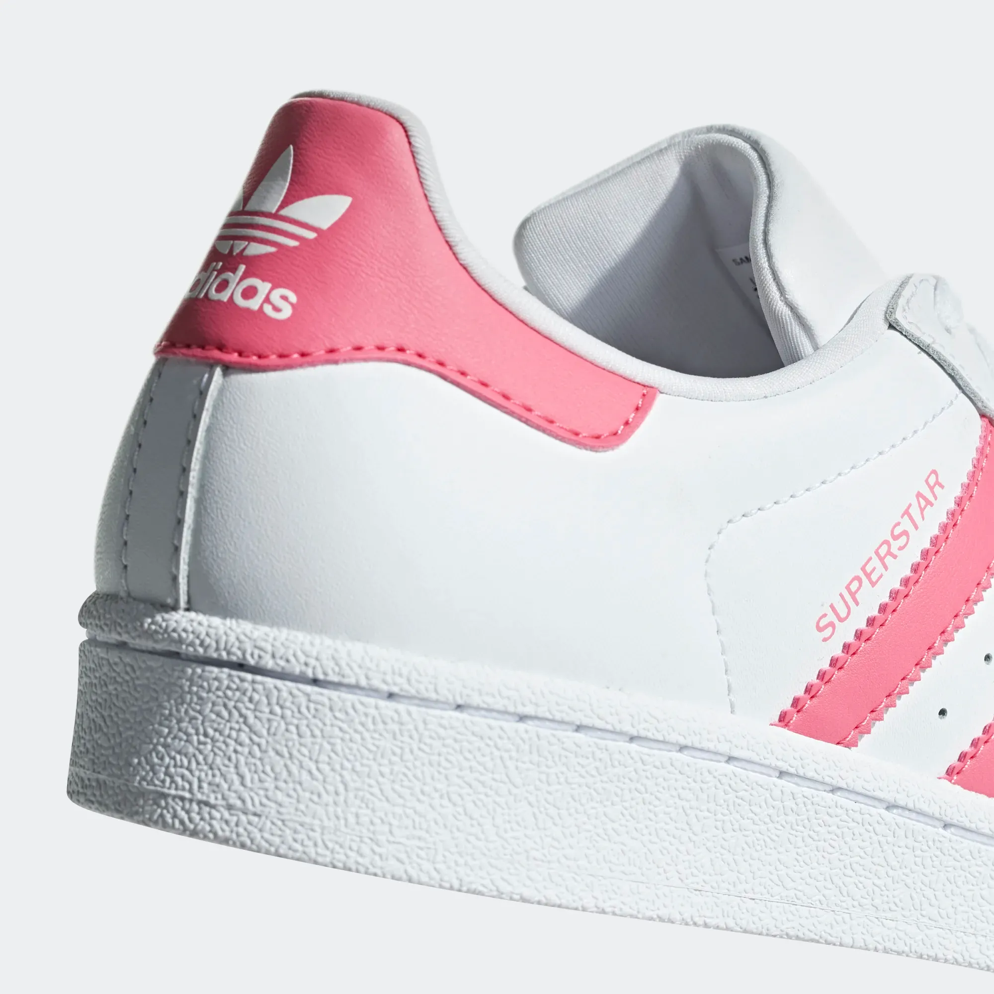 Adidas Kid's Superstar Shoes - Cloud White / Real Pink