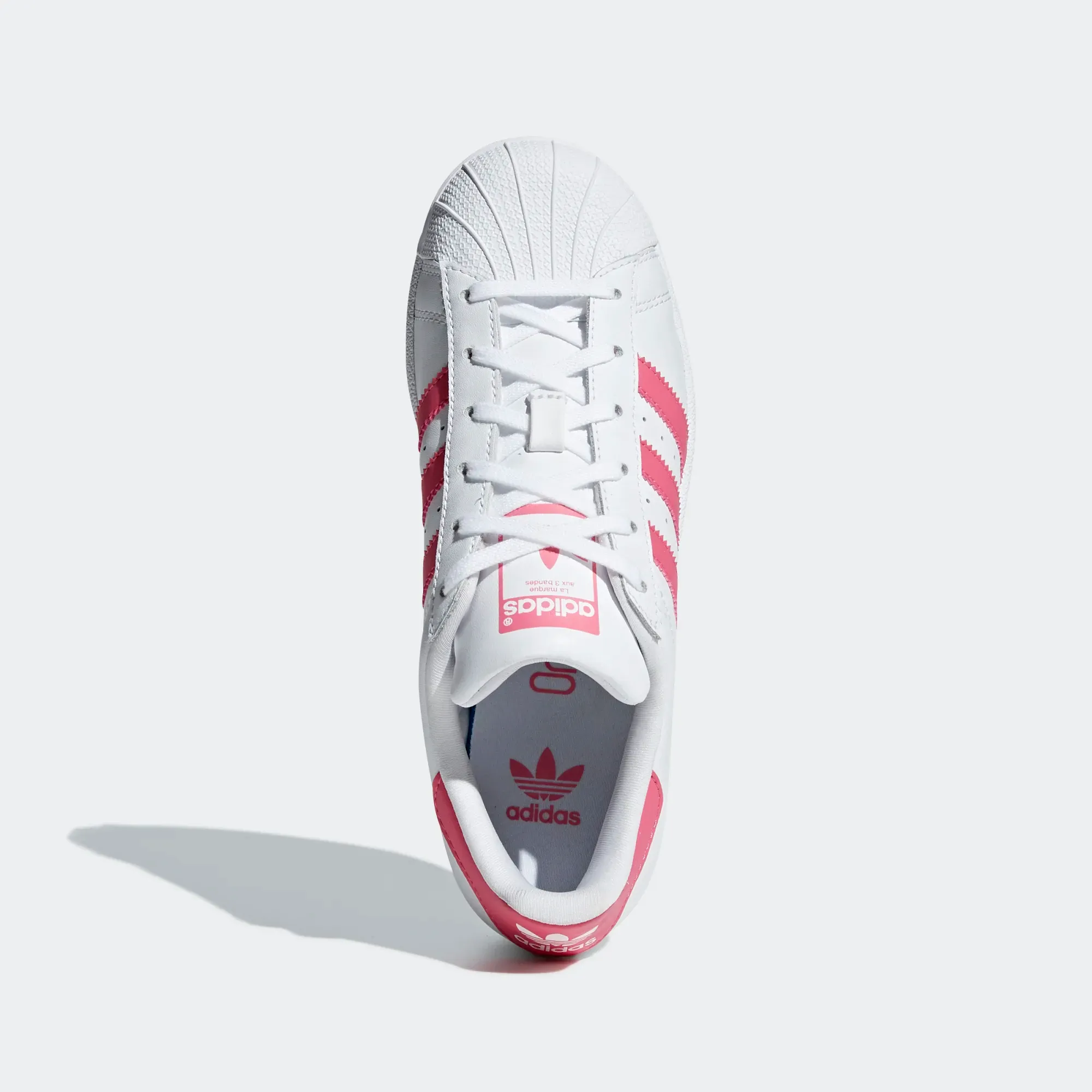 Adidas Kid's Superstar Shoes - Cloud White / Real Pink