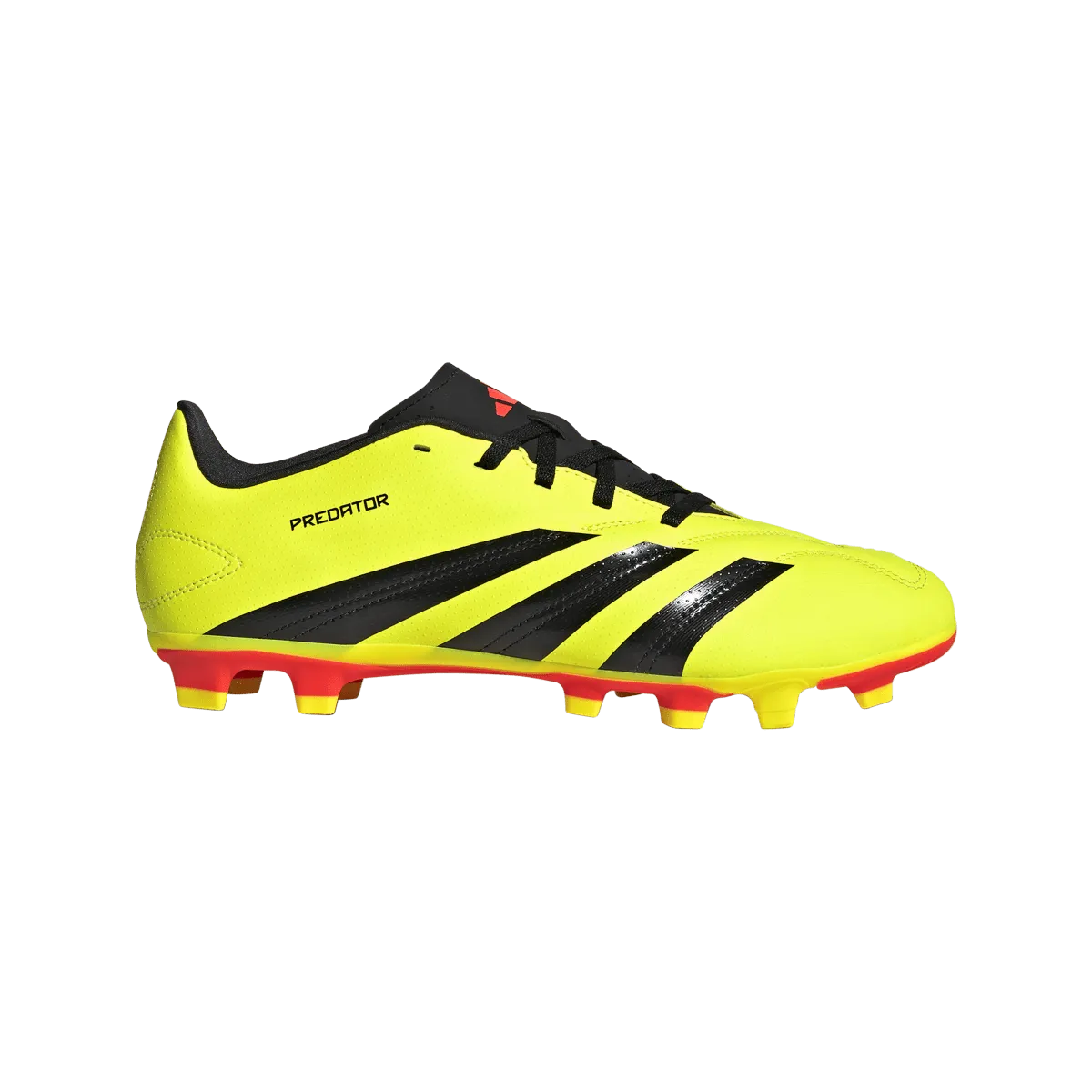 adidas Predator Club Flexible Ground Adult Soccer Cleat IG7757 Yellow/Black/Solar Red