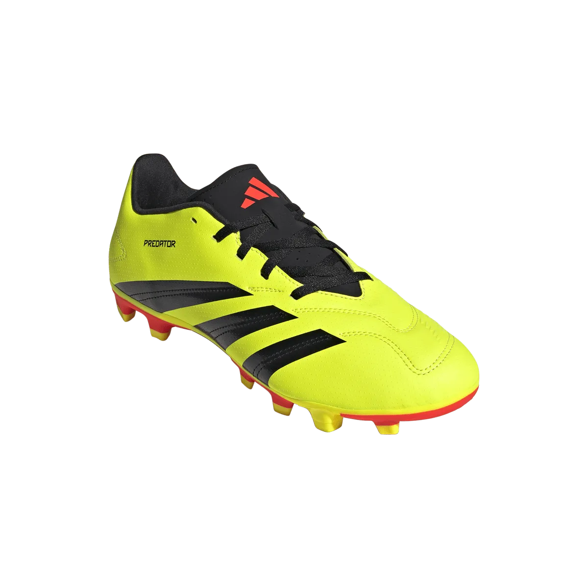 adidas Predator Club Flexible Ground Adult Soccer Cleat IG7757 Yellow/Black/Solar Red