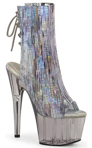 ADORE-1018HCT Silver Hologram & Smoke Ankle Boots