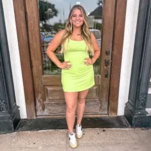 All The Vibes Lime Active Dress