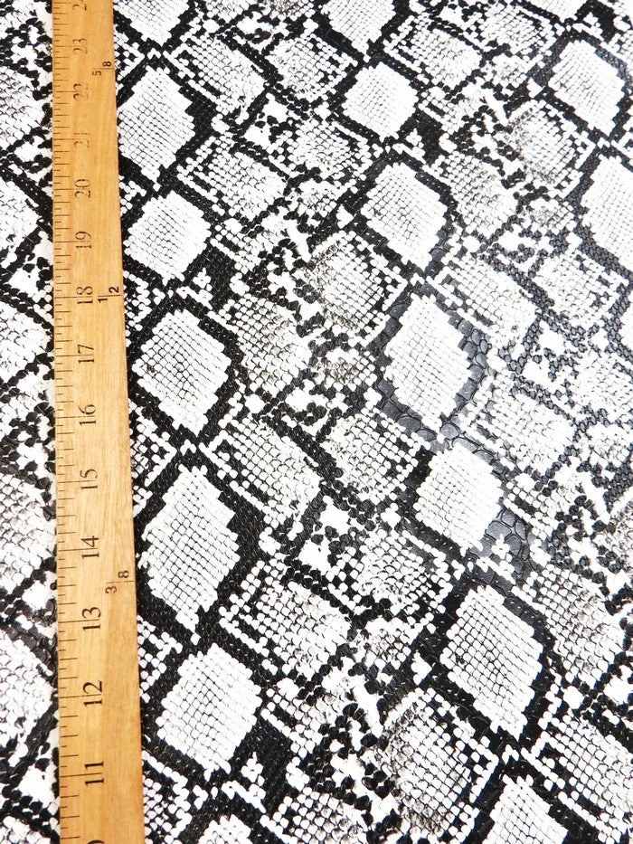 Arctic White-Black / Calico Python Snake Vinyl Fabric