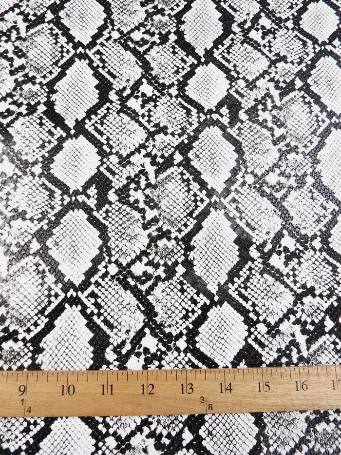 Arctic White-Black / Calico Python Snake Vinyl Fabric