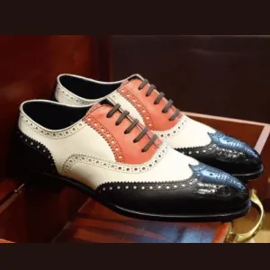 Artisanal Leather Shoes, Handmade Shoe Fashion, Flame Treated Shoes Multi-color Pure Leather oxford Shoes For Men's