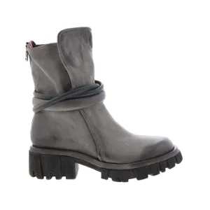 A.S.98 Hersh A82206-301 Womens Gray Leather Zipper Casual Dress Boots