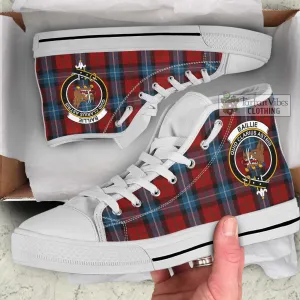 Baillie of Polkemmet Red Tartan High Top Shoes with Family Crest