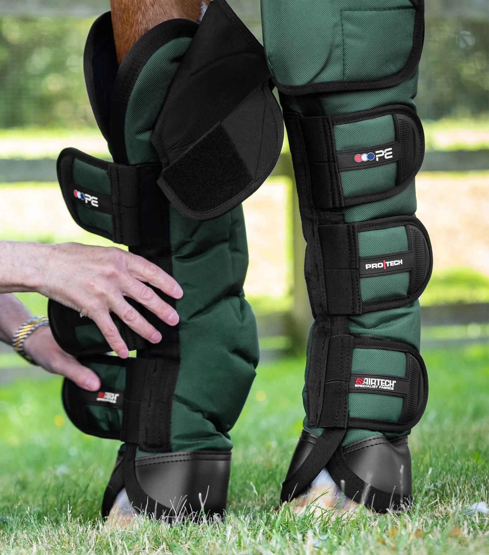 Ballistic Knee Pro-Tech Horse Travel Boots Green