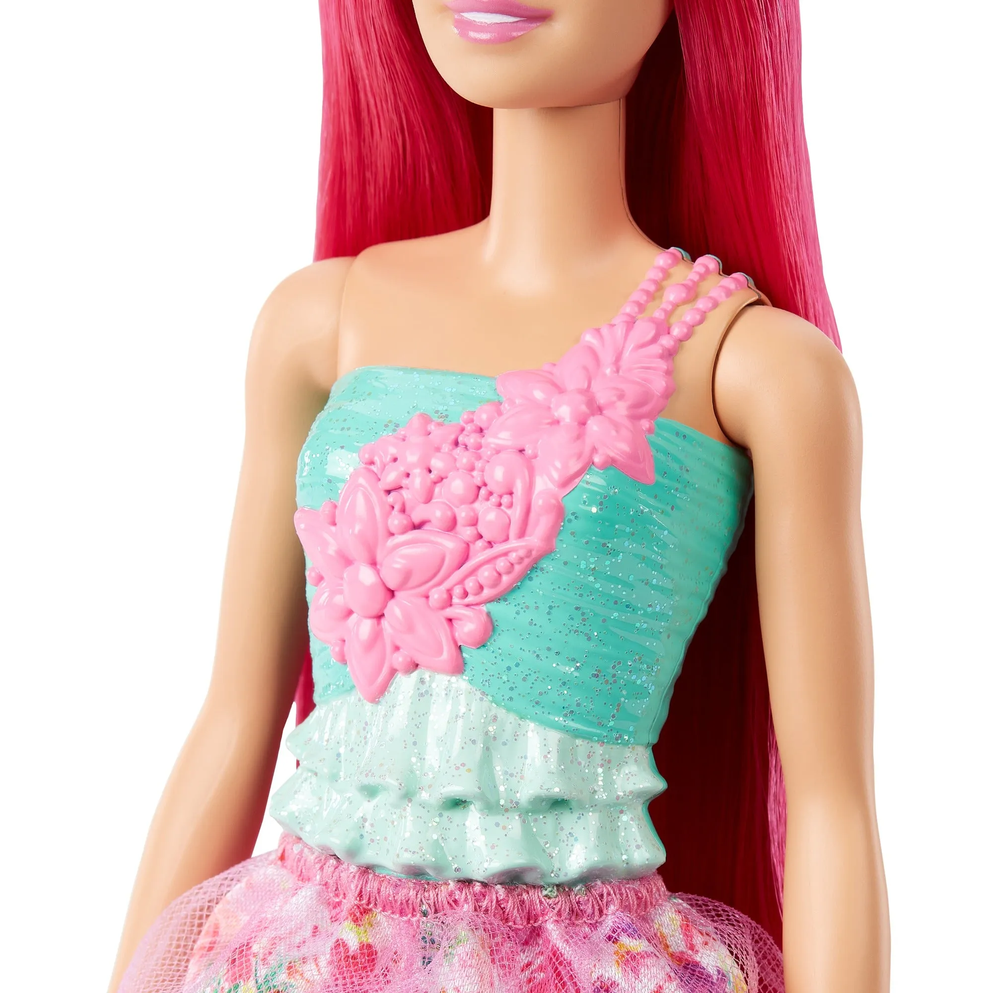 Barbie Dreamtopia Dark-Pink Hair Princess Doll with Sparkly Bodice, Princess Skirt and Tiara for Kids Ages 3 Years and Up