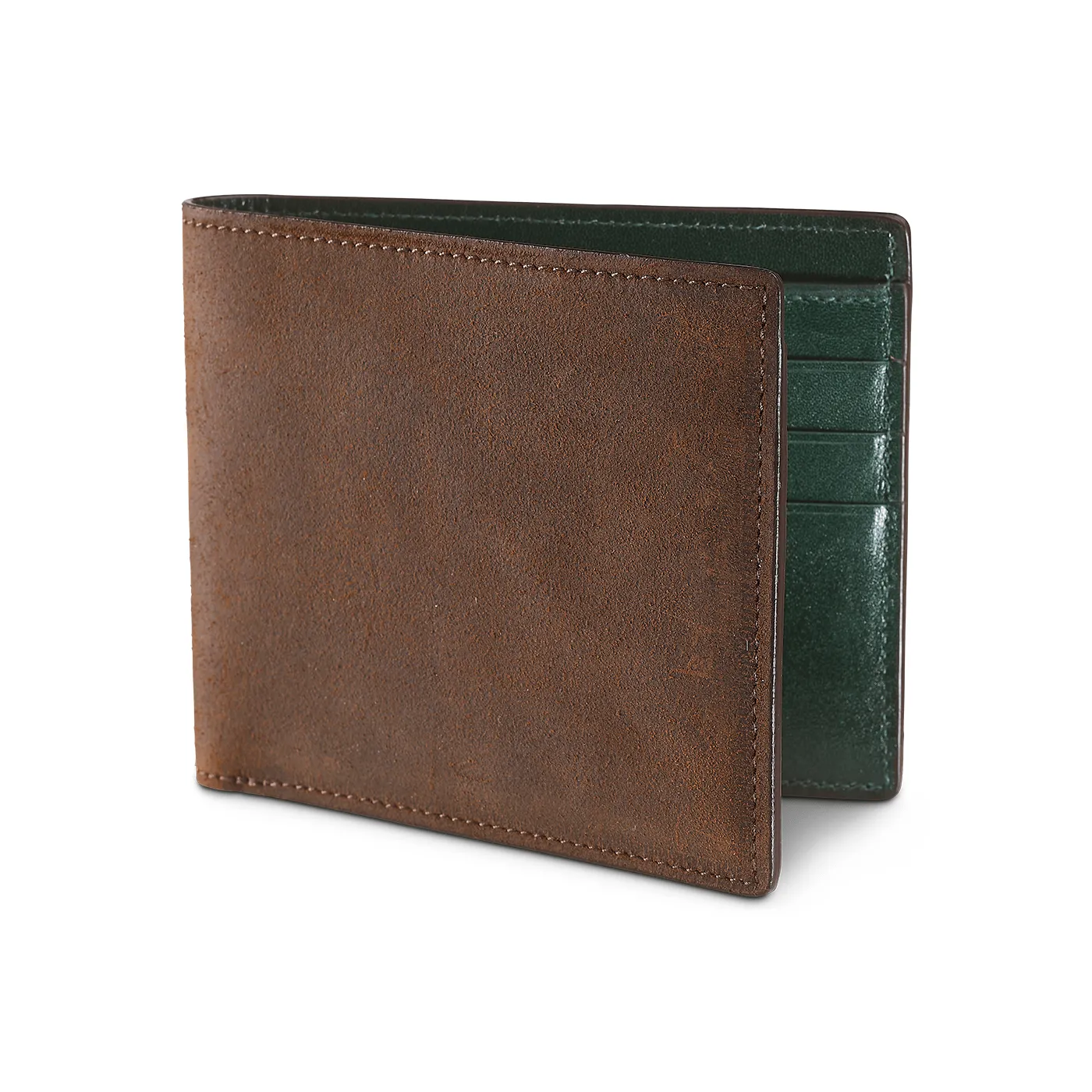 Billfold Wallet Dark Brown Rough-Out Suede