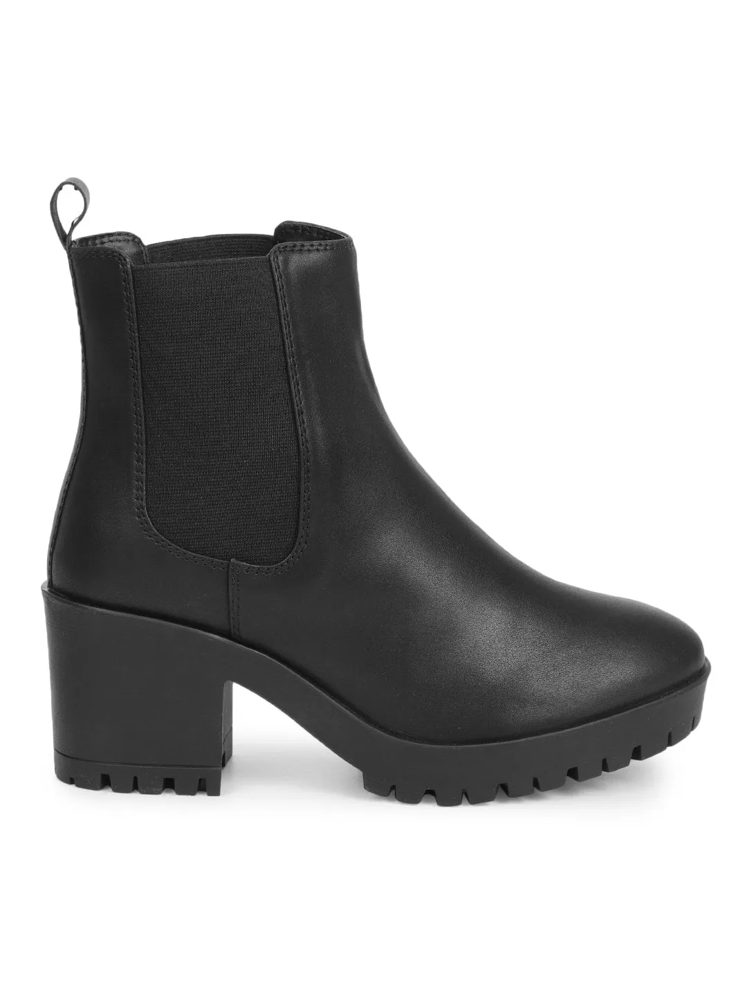 Black PU Block Ankle Boots (TC-ST-1291-BLKPU)