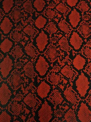 Blood Red / Calico Python Snake Vinyl Fabric