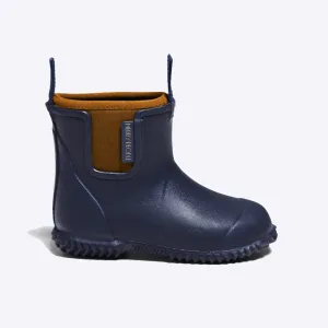 Bobbi Kids Gumboot // Oxford Blue & Tan