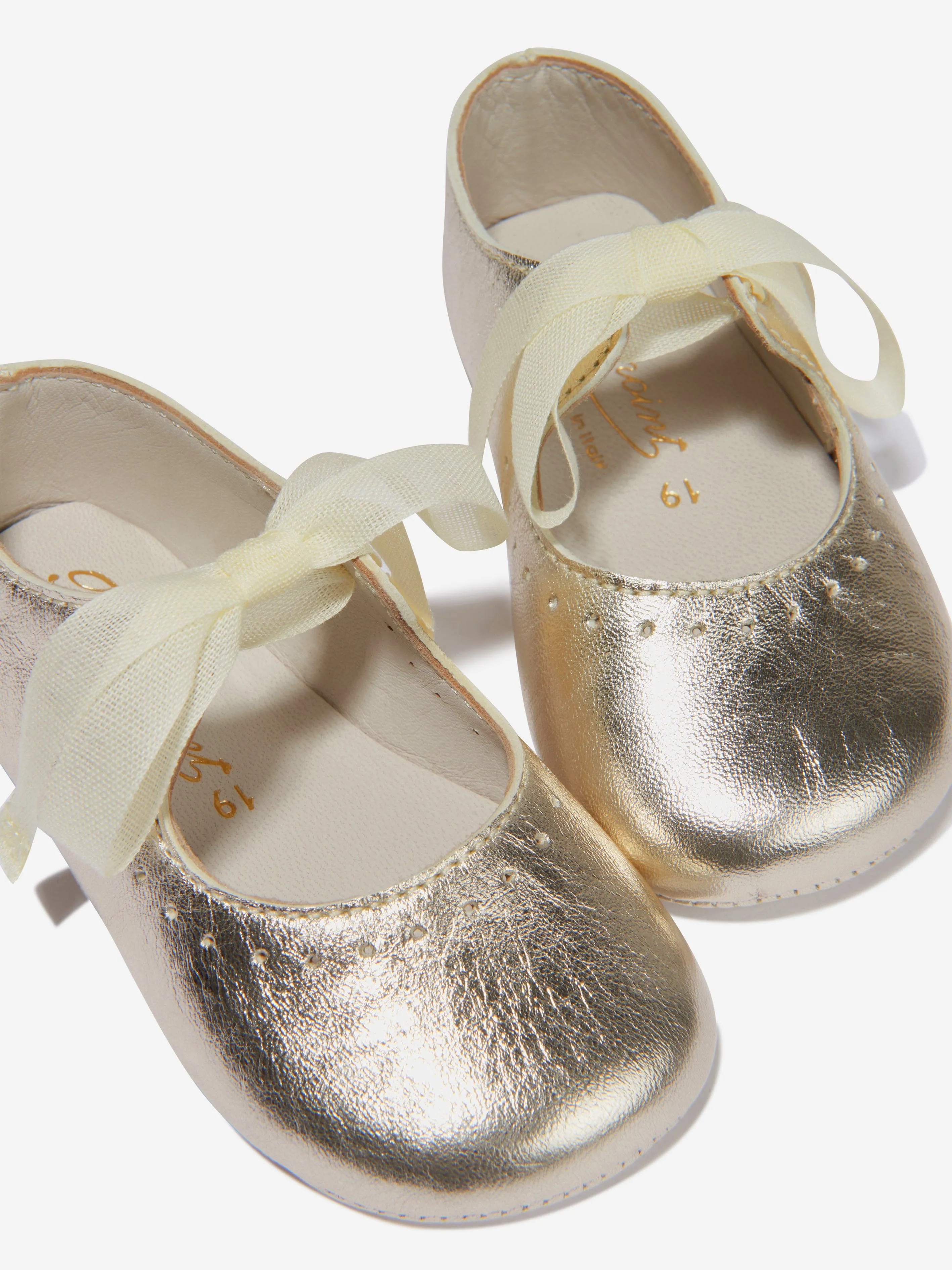 Bonpoint Baby Girls Metallic Leather Pre-Walker Shoes