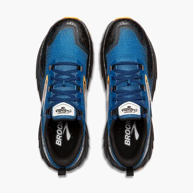 Brooks Cascadia 18 - Trail Running (Men's) - Blue Sapphire/Black/Orange