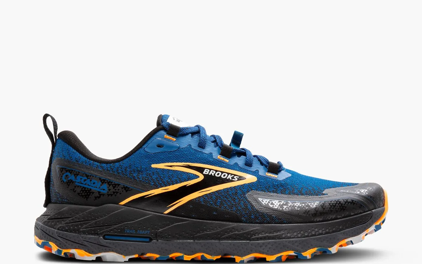 Brooks Cascadia 18 - Trail Running (Men's) - Blue Sapphire/Black/Orange