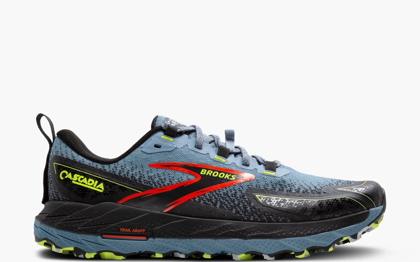 Brooks Cascadia 18 - Trail Running (Men's) - Citadel/Ebony/Lime