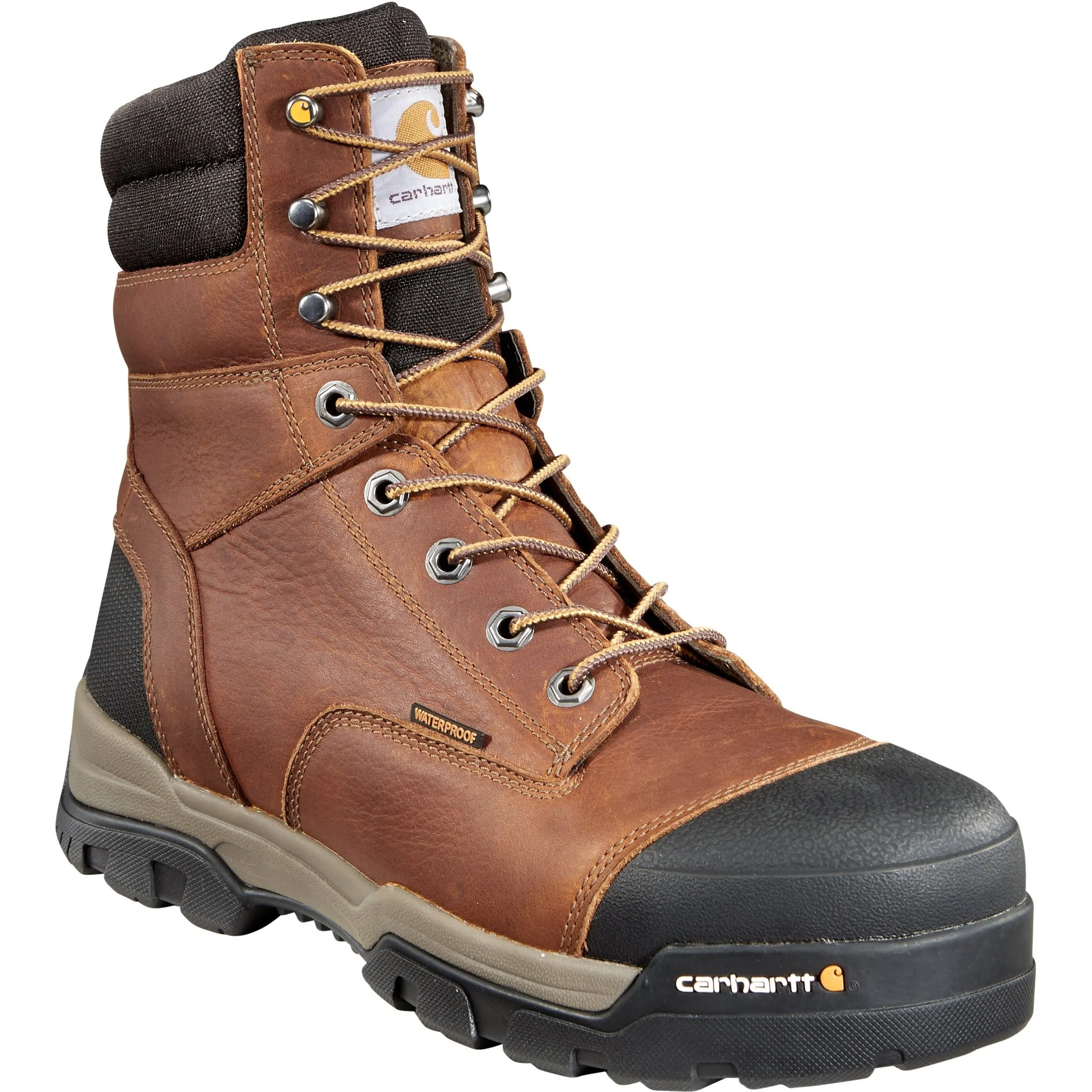 Carhartt Men's Ground Force 8" Comp Toe WP Work Boot - Brown - CME8355