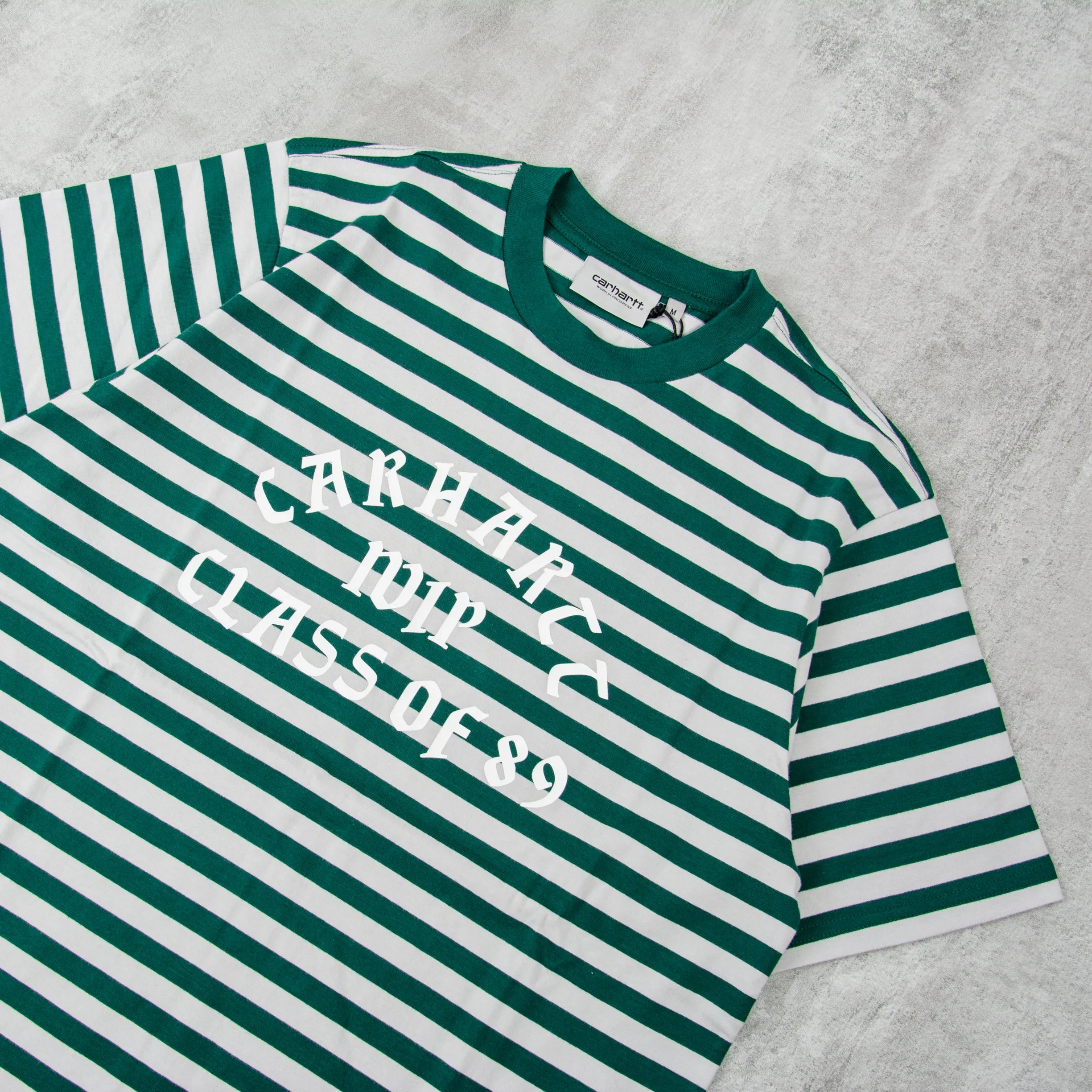 Carhartt WIP Scotty Athletic Striped Tee - Chervil / Sonic Silver