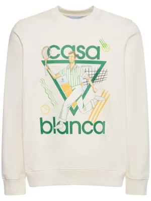 Casablanca   Printed logo jersey sweatshirt 