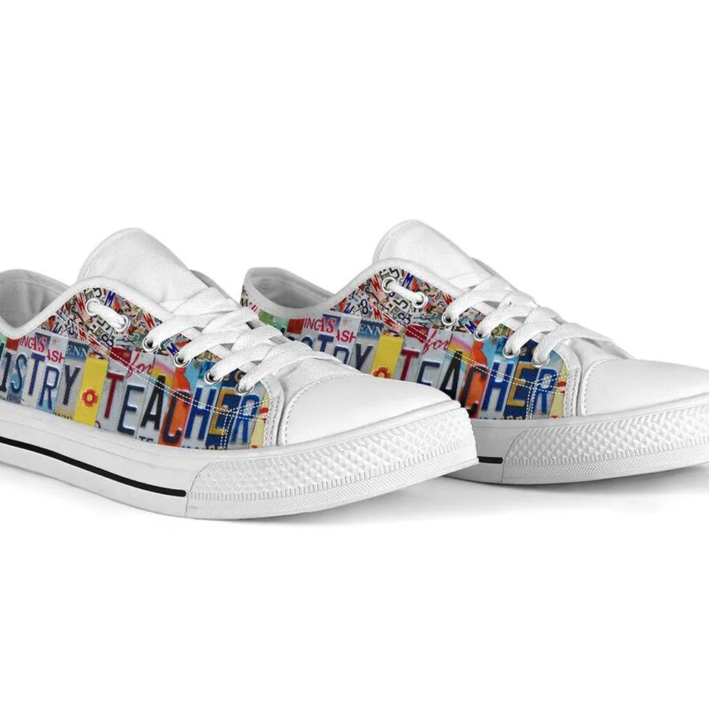 Chemistry Teacher Inspire License Plates Low Top Shoes, Teacher Shoes, Low Top Sneakers