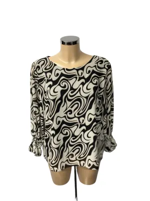 Chiffon Blouse Swirl Print ( 3 Colours )