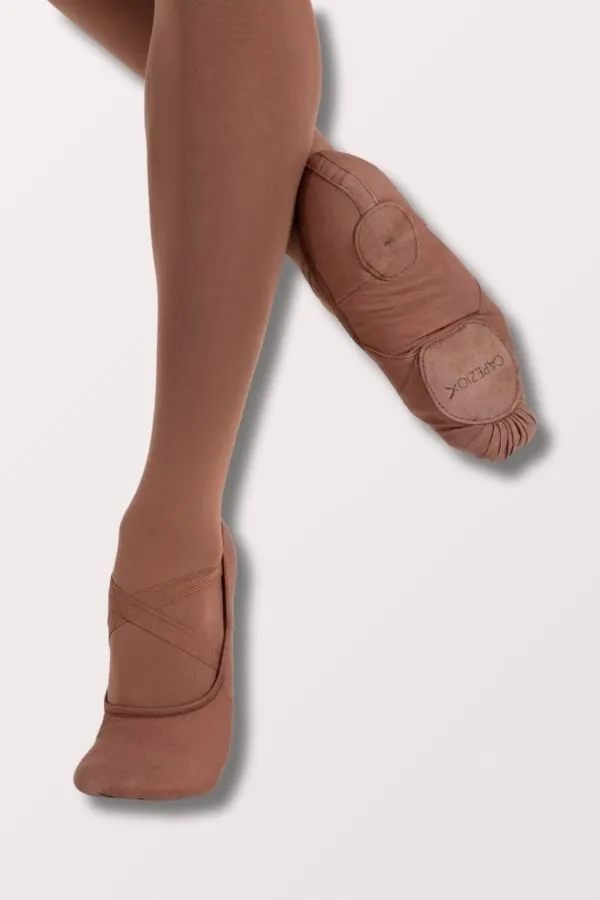 Child Hanami Stretch Canvas Ballet Shoes - Mocha