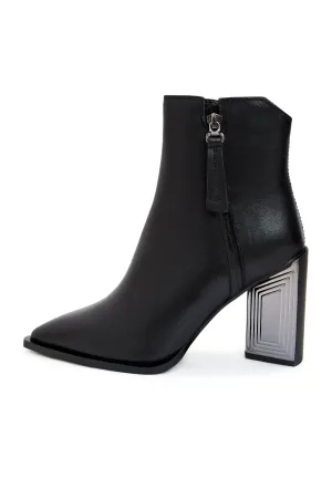 Classic Leather Ankle Boots - Black