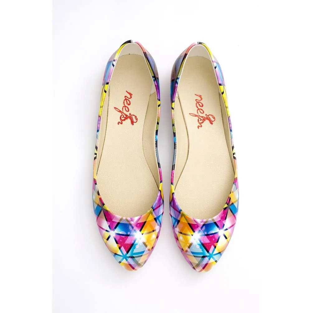 Colored Triangles Ballerinas Shoes NSS360