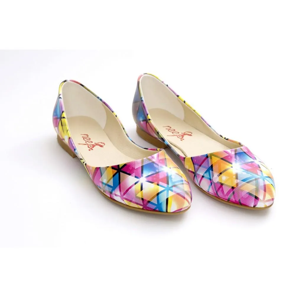 Colored Triangles Ballerinas Shoes NSS360