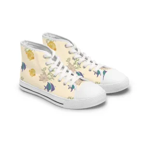 Colorful Fish Background Women's High Top Sneakers