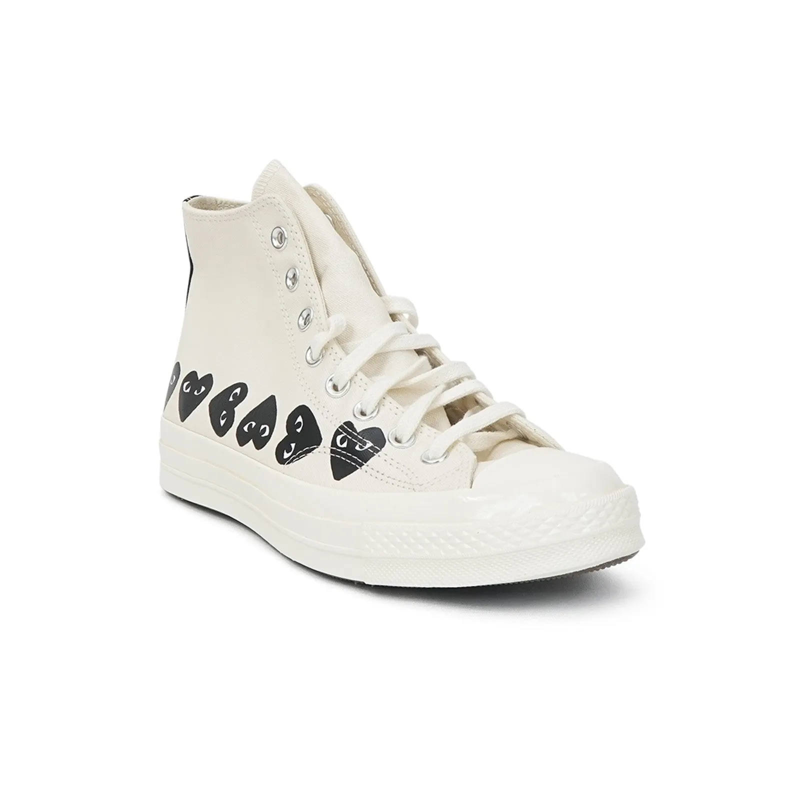 Converse x CDG PLAY Chuck Taylor All Star '70 Milk Multi Black Heart High Shoes AZ-K127-001-2