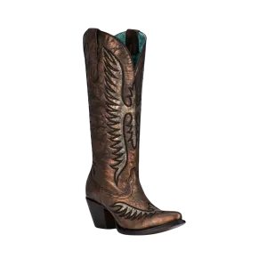 Corral Women's Embroidered Snip Toe Black & Bronze Boots