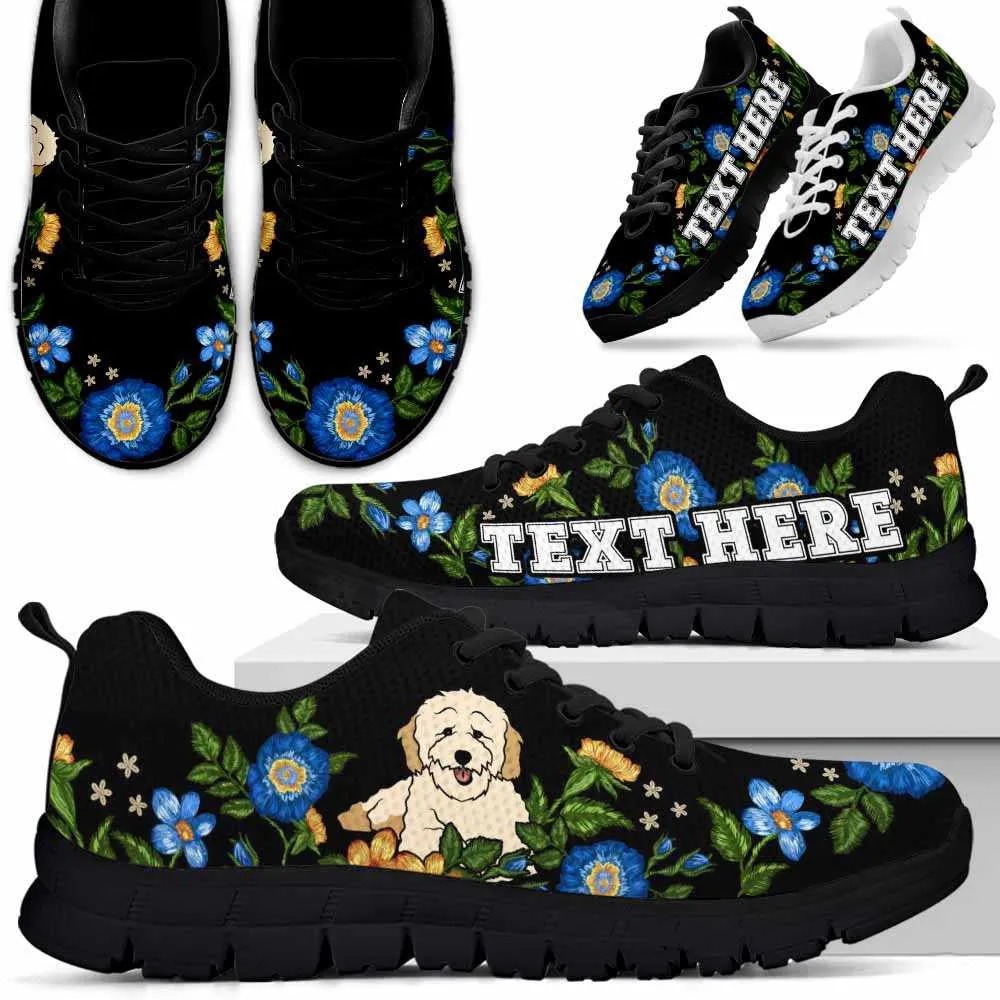 Custom Name Poodle Sneaker, Poodle Colorful Floral Flower Dog Lovers Sneakers Gym Running Shoes, Best Running Shoes