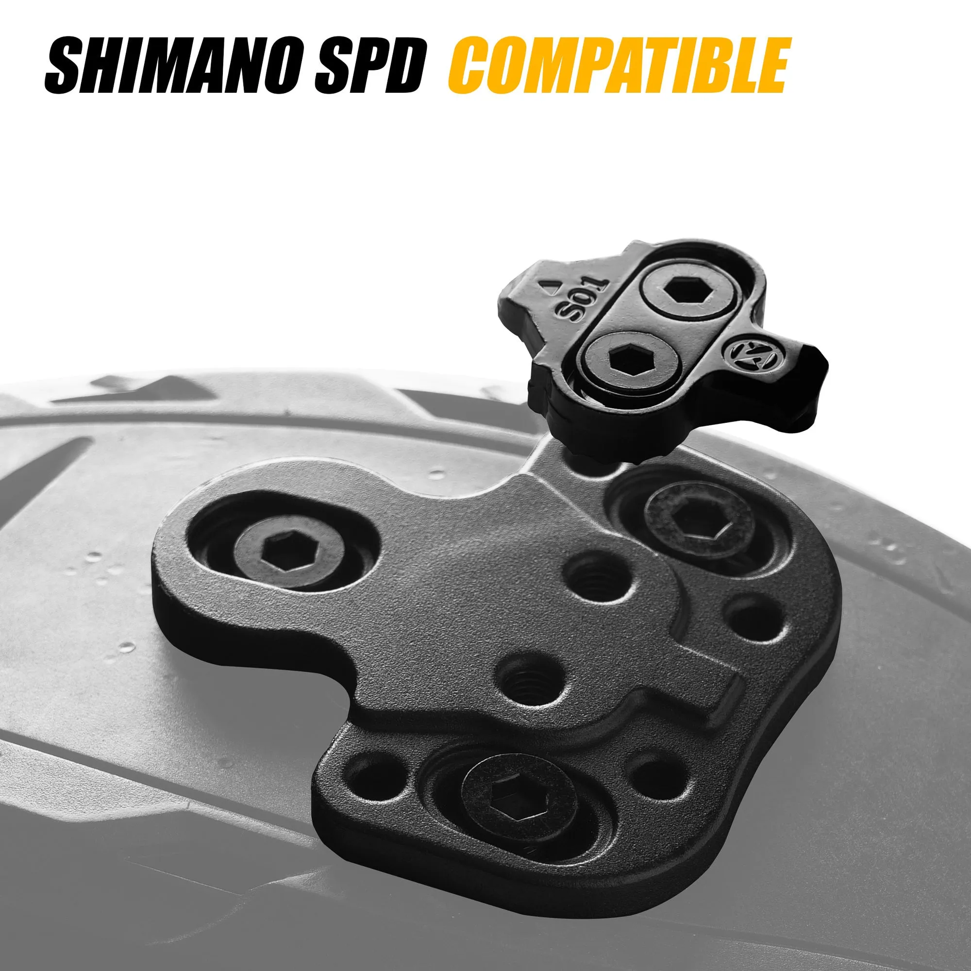 CyclingDeal Bicycle Shoes Cleats Converting Adapters - Using MTB Type SPD Cleats on Road or Indoor Bike Shoes with 3 Holes - Compatible with Shimano SPD Crankbrother