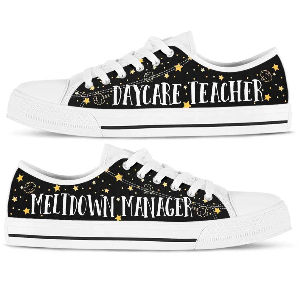 Daycare Teacher Stars Meltdown Manager Low Top Shoes, Teacher Shoes, Low Top Sneakers