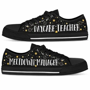 Daycare Teacher Stars Meltdown Manager Low Top Shoes, Teacher Shoes, Low Top Sneakers