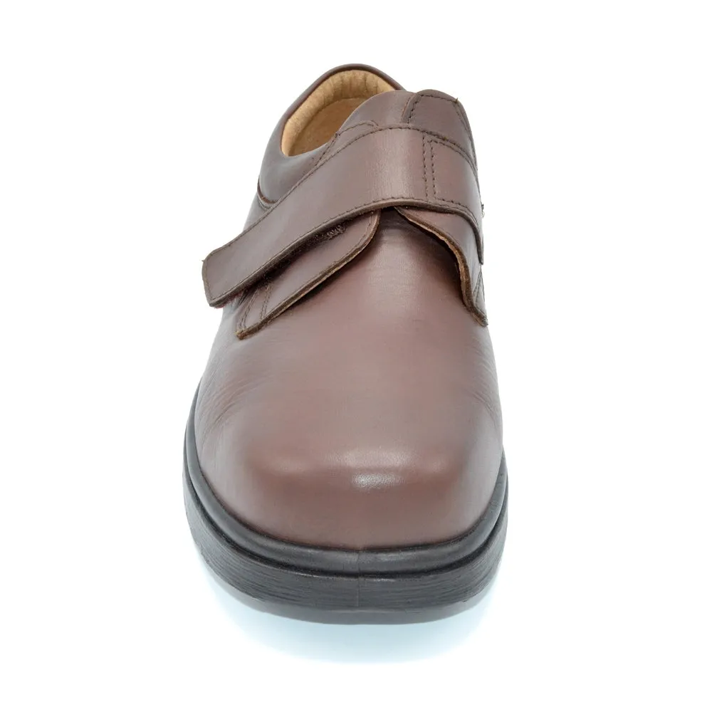 DB Reece/Benny - Mens Extra Wide Velcro Close Shoe - 6E Fitting - Brown